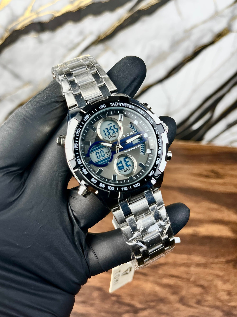 TOMI T-2106 High Quality Chain Watch Sport Edition Dual Time