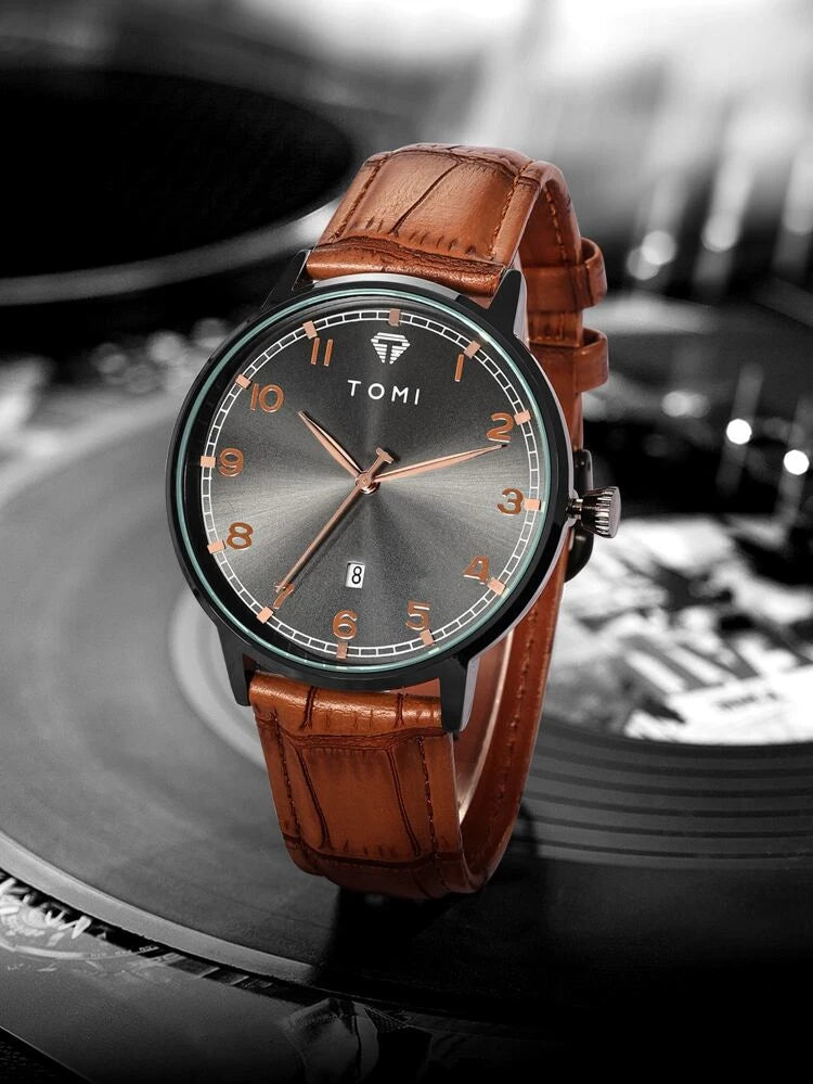 TOMI T-108 Calendar Dial Unisex Watch Quartz Date