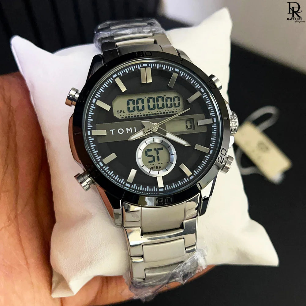 TOMI T-1956 High Quality Chain Watch Dual Time