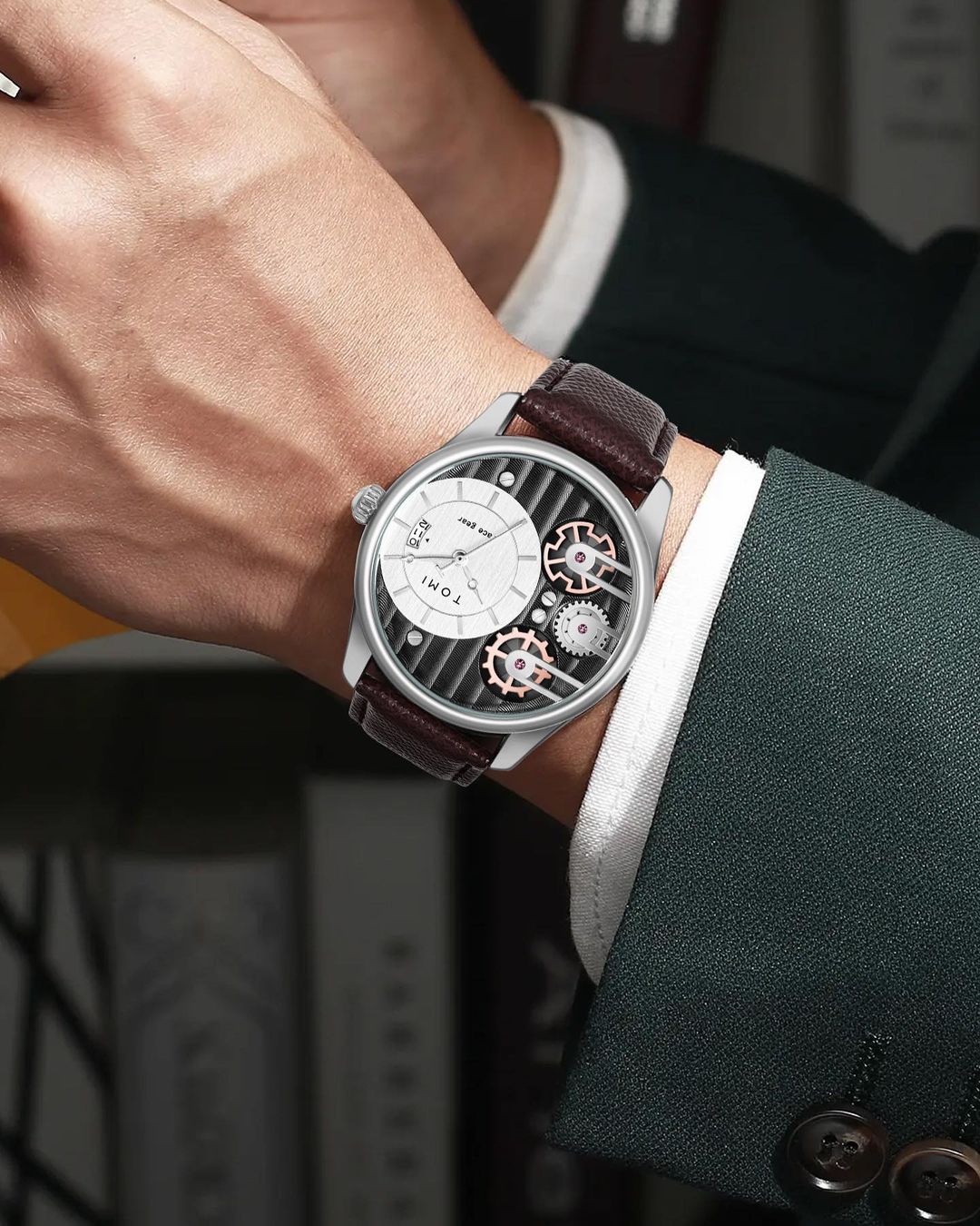 TOMI T-106 Face Gear Dual Strap Luxury Watch