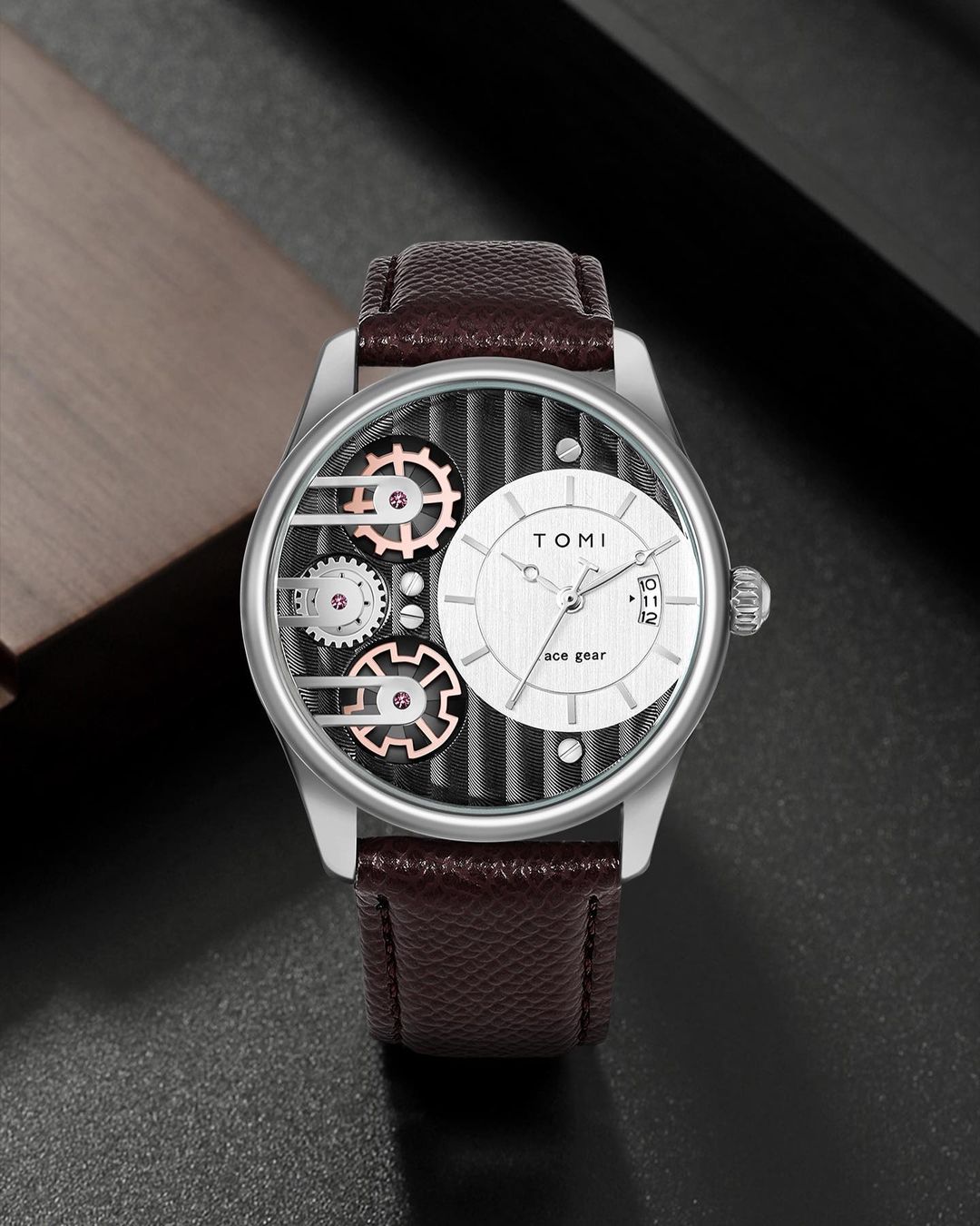 TOMI T-106 Face Gear Dual Strap Luxury Watch