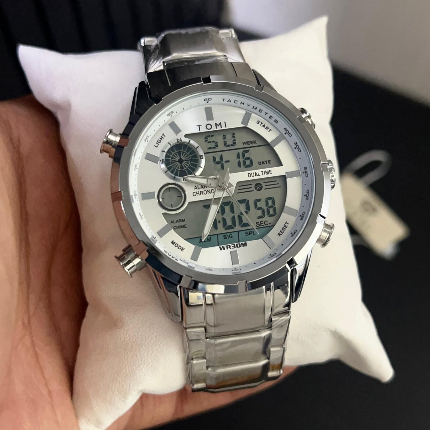 TOMI T-1942 High Quality Chain Watch Dual Time