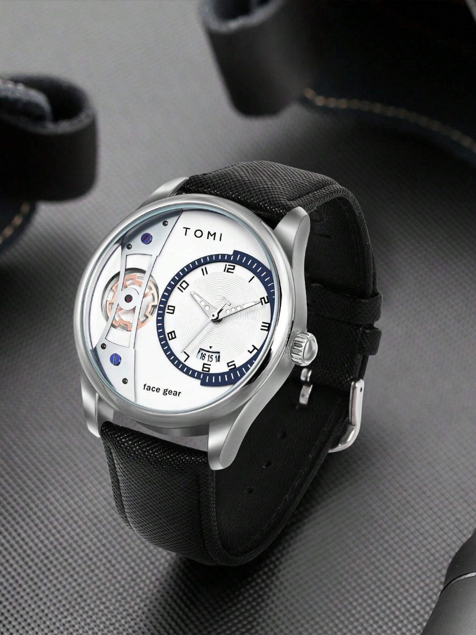 TOMI T-105 Face Gear Dual Strap Luxury Watch