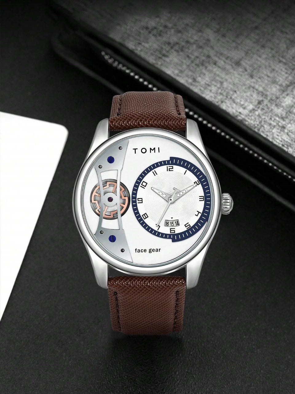 TOMI T-105 Face Gear Dual Strap Luxury Watch