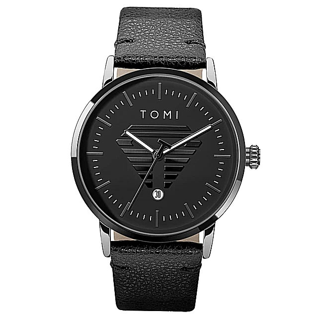 TOMI T-042 Watch For Men's Date Quartz Leather Strap