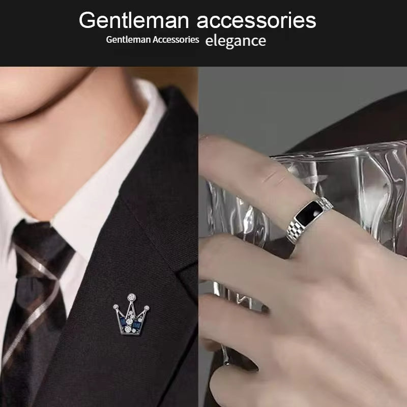 TOMI T-308 Luxury Chain Watch Date Day Luminous Dial Master-Lock Ring Brooch Chain Adjuster