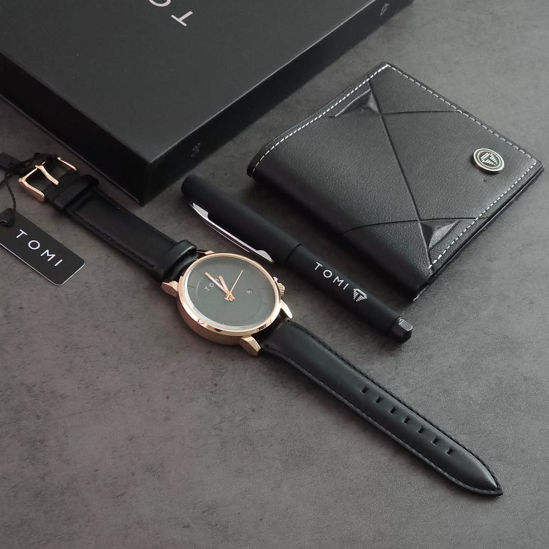 TOMI S8 Series Customised Gift Set Watch With Wallet & Pen Quartz