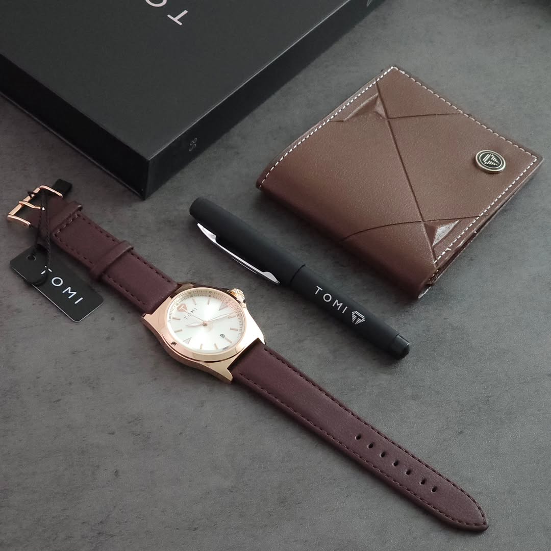 TOMI S8 Series Customised Gift Set Watch With Wallet & Pen Quartz