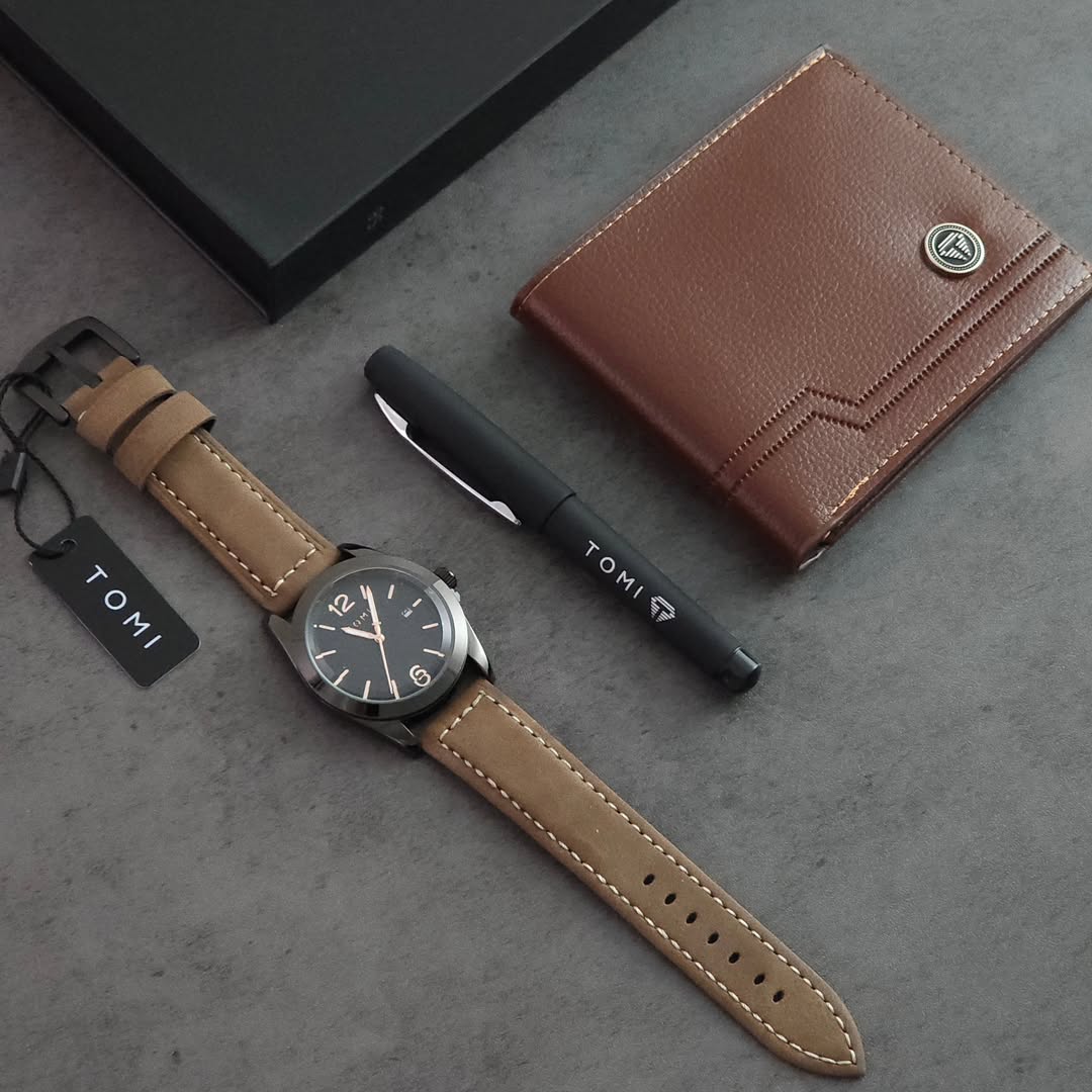 TOMI S8 Series Customised Gift Set Watch With Wallet & Pen Quartz
