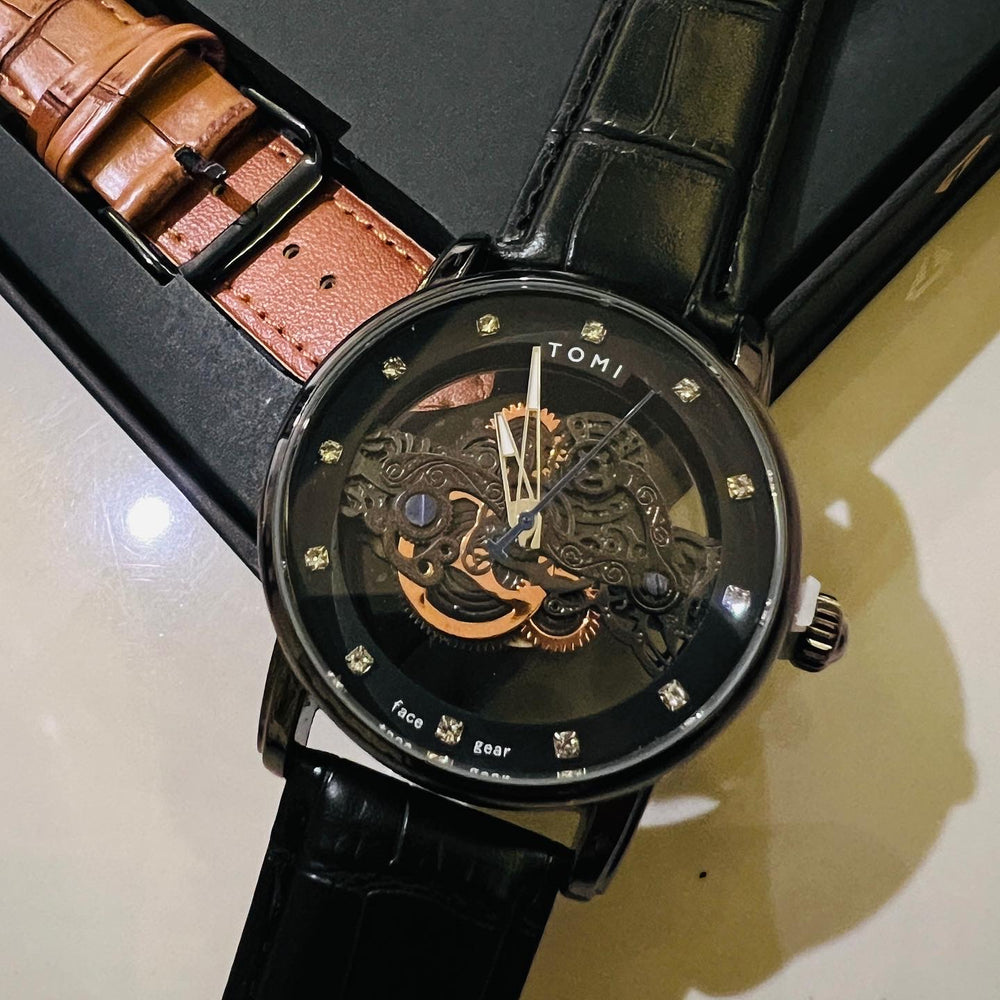 TOMI T-102 Face Gear Dual Strap Luxury Watch
