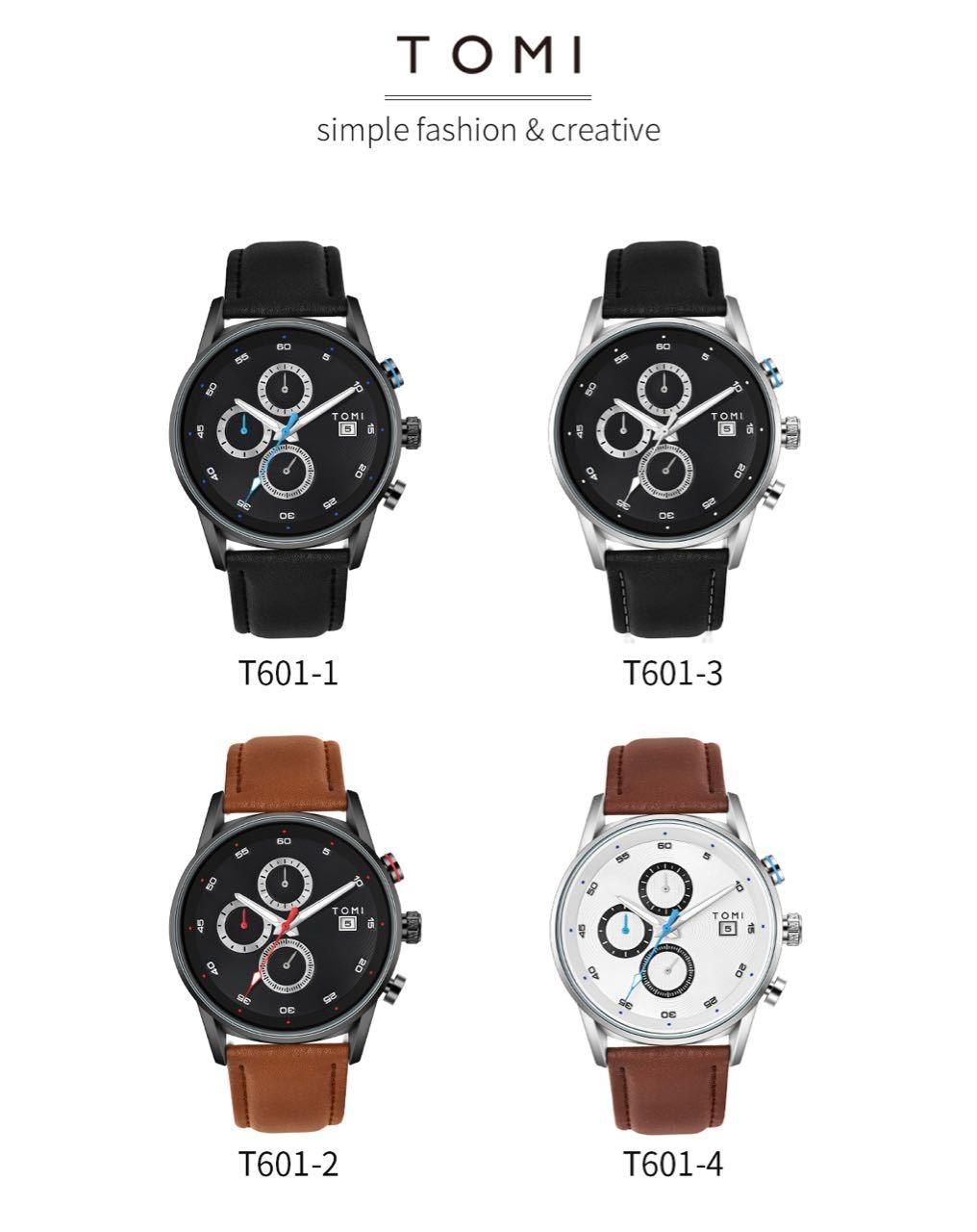 TOMI T-601 S6 Series Luxury Business Chronograph Watch Tie Pin Cufflinks