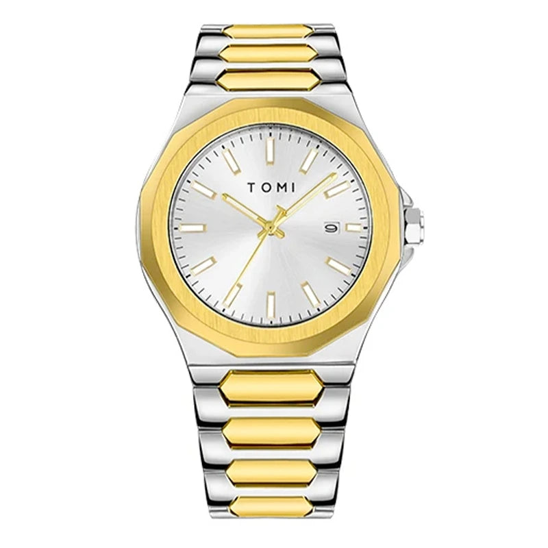 TOMI T-301 New Men's Luxury Business Stainless Steel Watch Gift Box Set