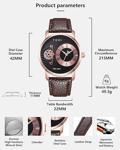 TOMI T-104 Face Gear Dual Strap Watch