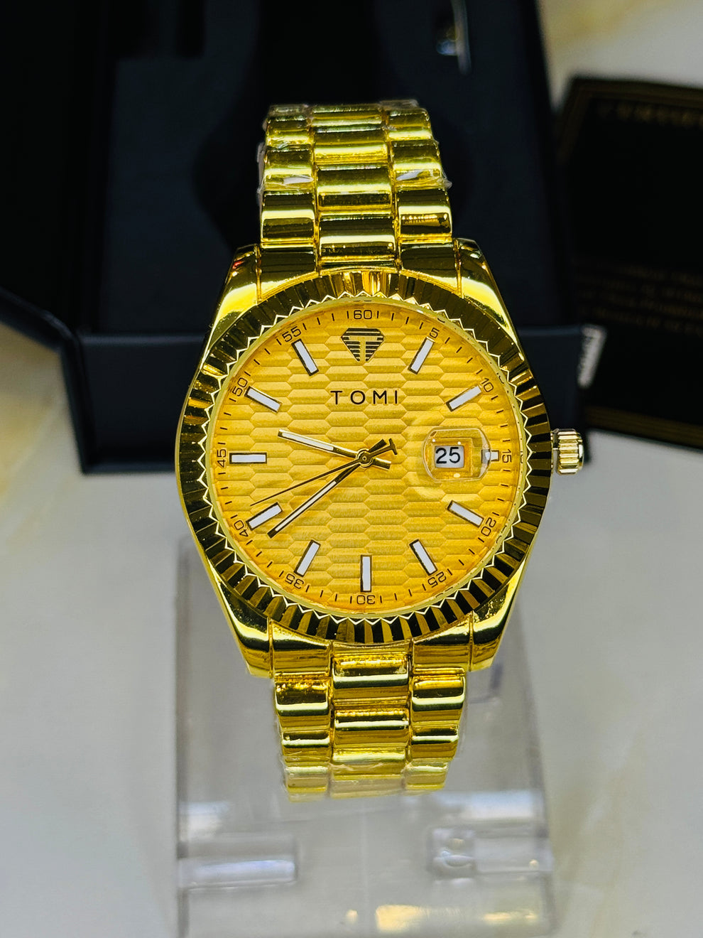TOMI T-304 New Men's Luxury Business Stainless Steel Watch Gift Box Set