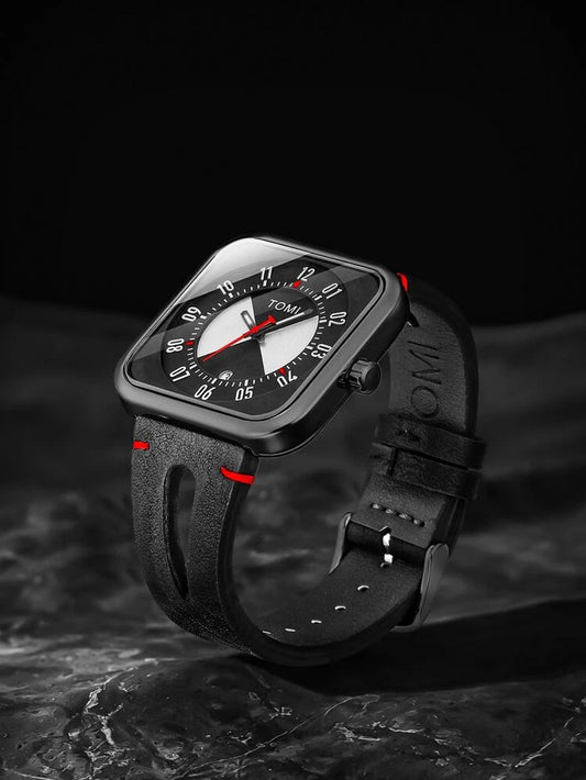 TOMI T-094 Men’s Luxury Quartz Watch with Square Date Dial