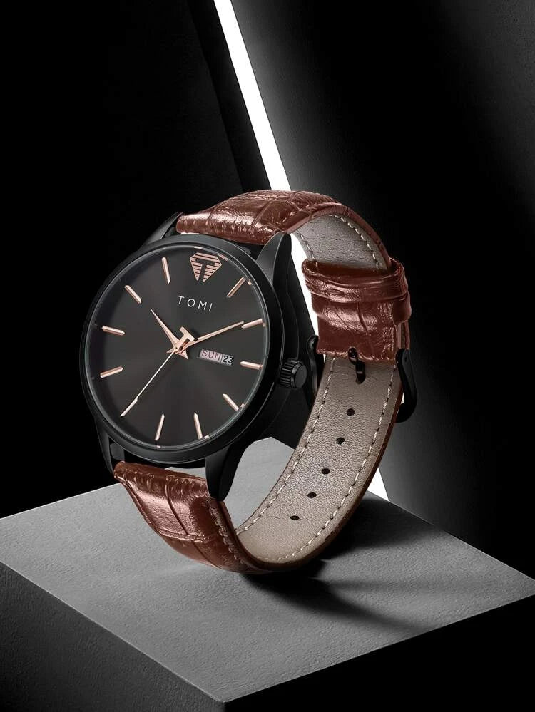 TOMI T-045 Day Date Quartz Wrist Watch For Men