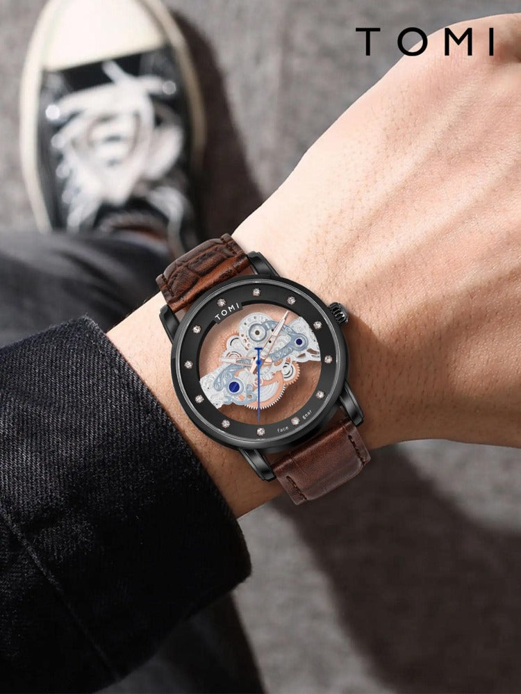 TOMI T-102 Face Gear Dual Strap Luxury Watch