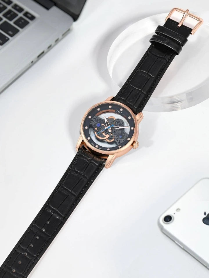 TOMI T-102 Face Gear Dual Strap Luxury Watch