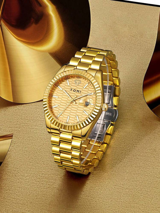 TOMI T-304 New Men's Luxury Business Stainless Steel Watch Gift Box Set