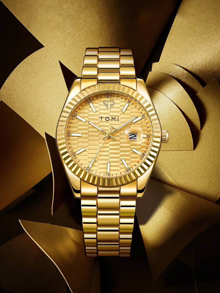TOMI T-304 New Men's Luxury Business Stainless Steel Watch Gift Box Set