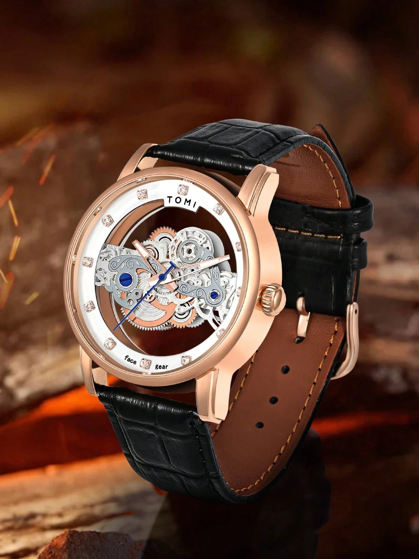TOMI T-102 Face Gear Dual Strap Luxury Watch