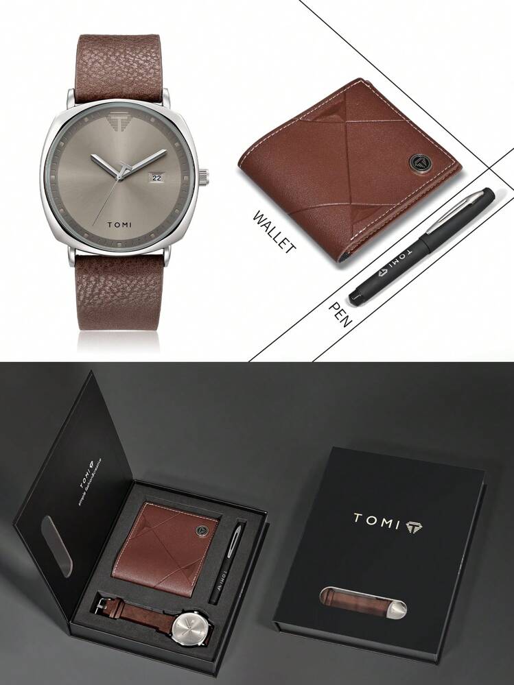 TOMI S8 Series T-044 Gift Set Watch With Wallet & Pen