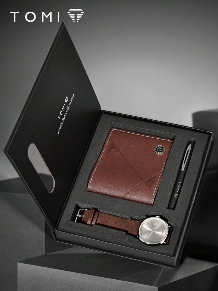 TOMI S8 Series T-044 Gift Set Watch With Wallet & Pen