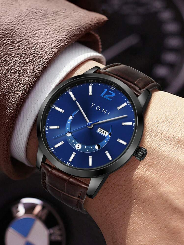 Tomi T-020 Luxury Men’s Day-Date Wrist Watch