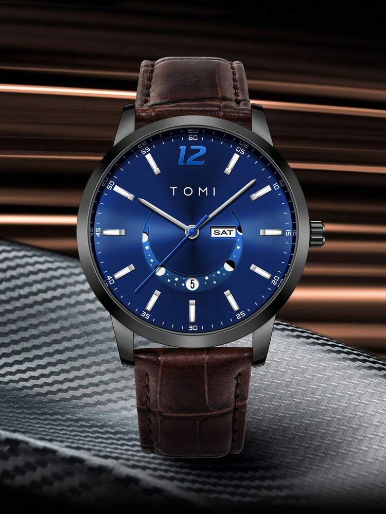 Tomi T-020 Luxury Men’s Day-Date Wrist Watch
