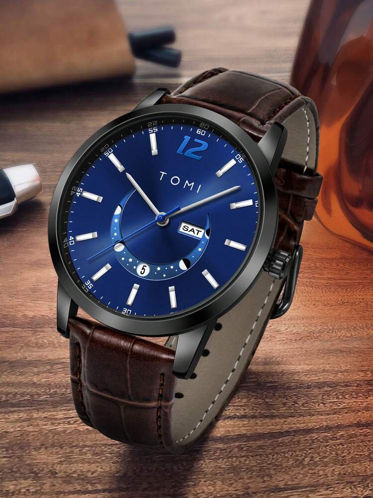 Tomi T-020 Luxury Men’s Day-Date Wrist Watch