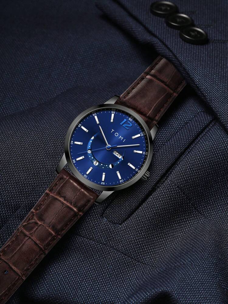 Tomi T-020 Luxury Men’s Day-Date Wrist Watch