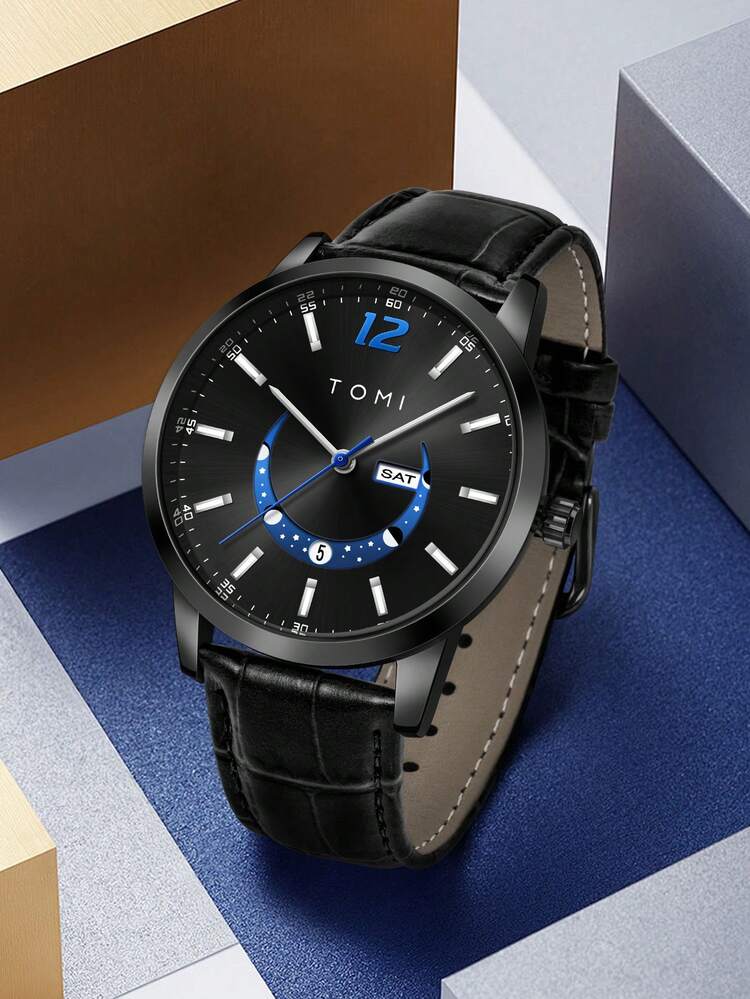 Tomi T-020 Luxury Men’s Day-Date Wrist Watch