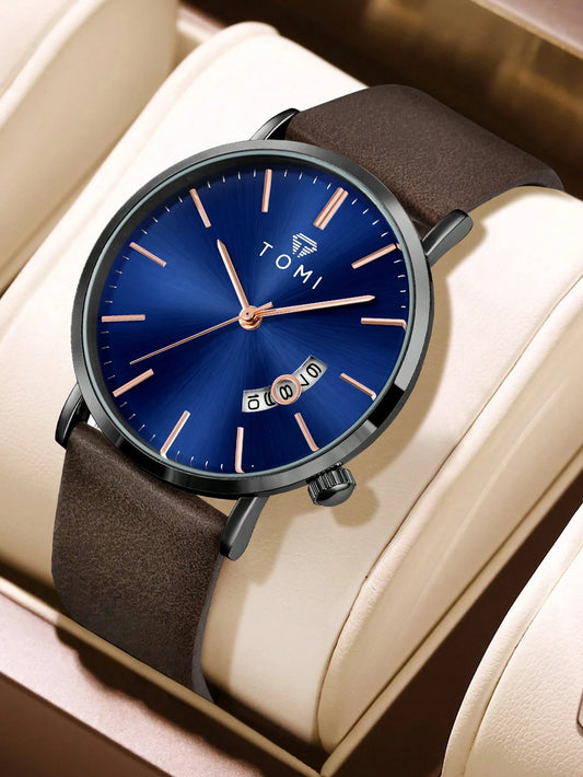 New TOMI T-018 Classic Slim Quartz Watch | Luxury Wristwatch with Date Function
