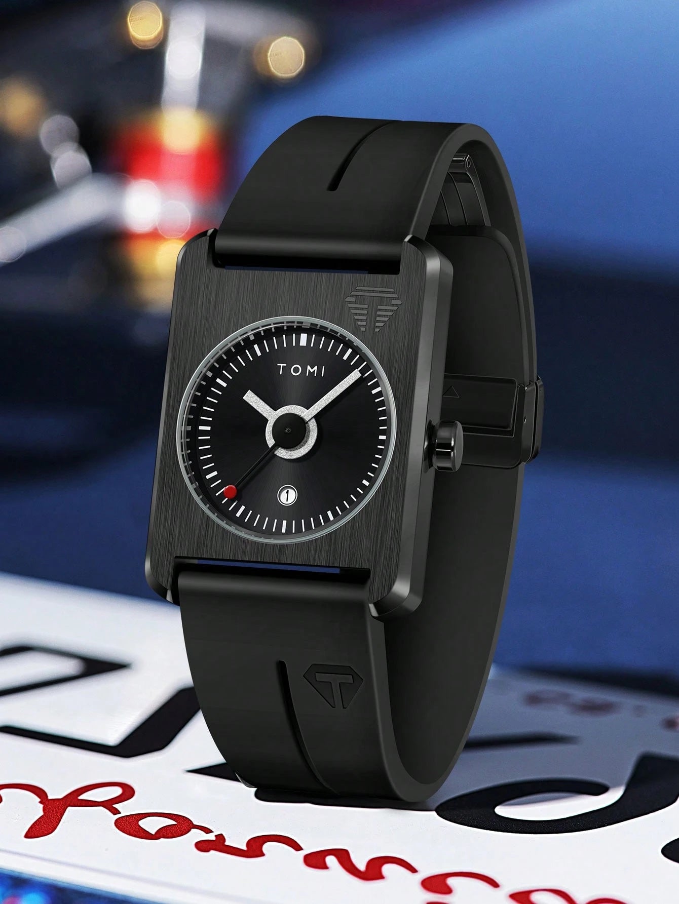 TOMI T-022 Magnet Lock Silicone Straps Tomi Tank Watch