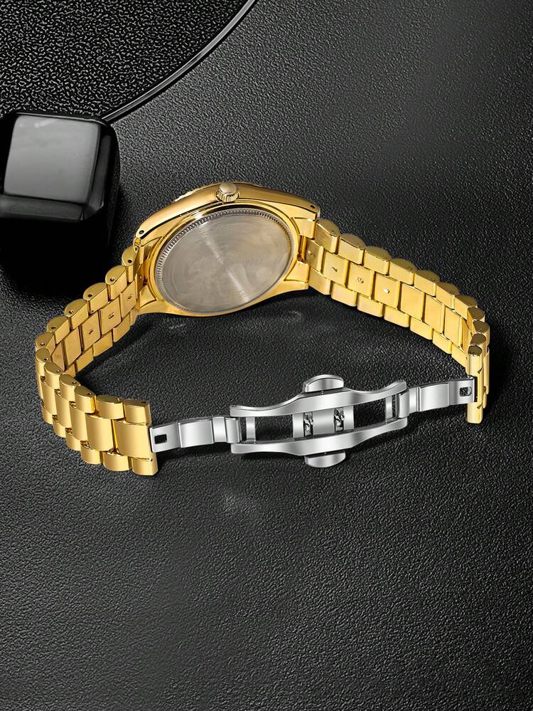 TOMI T-304 New Men's Luxury Business Stainless Steel Watch Gift Box Set