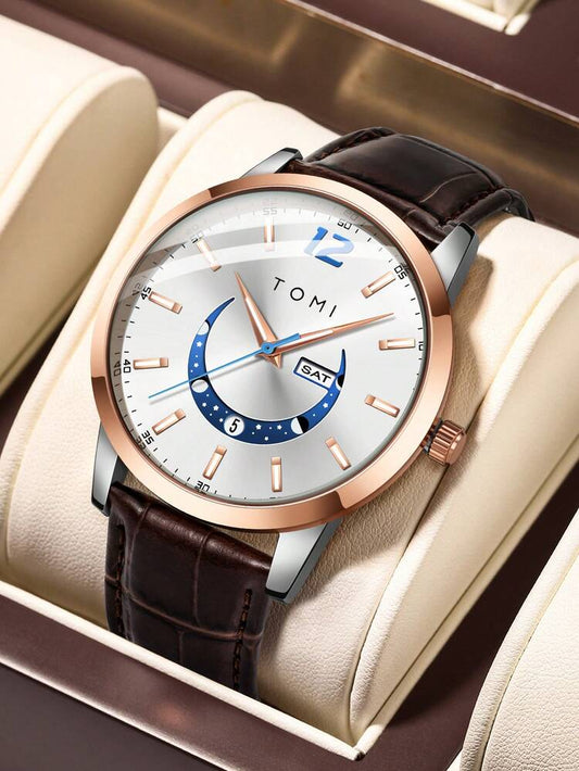 Tomi T-020 Luxury Men’s Day-Date Wrist Watch