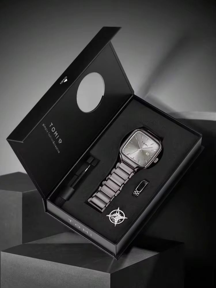 New TOMI T-314 High Quality Chain Watch – Date Quartz | Premium Gift Box Set