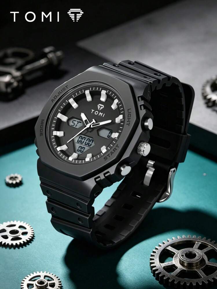 TOMI T-217 Dual Time Sports Watch Comfortable Straps Water Resistant