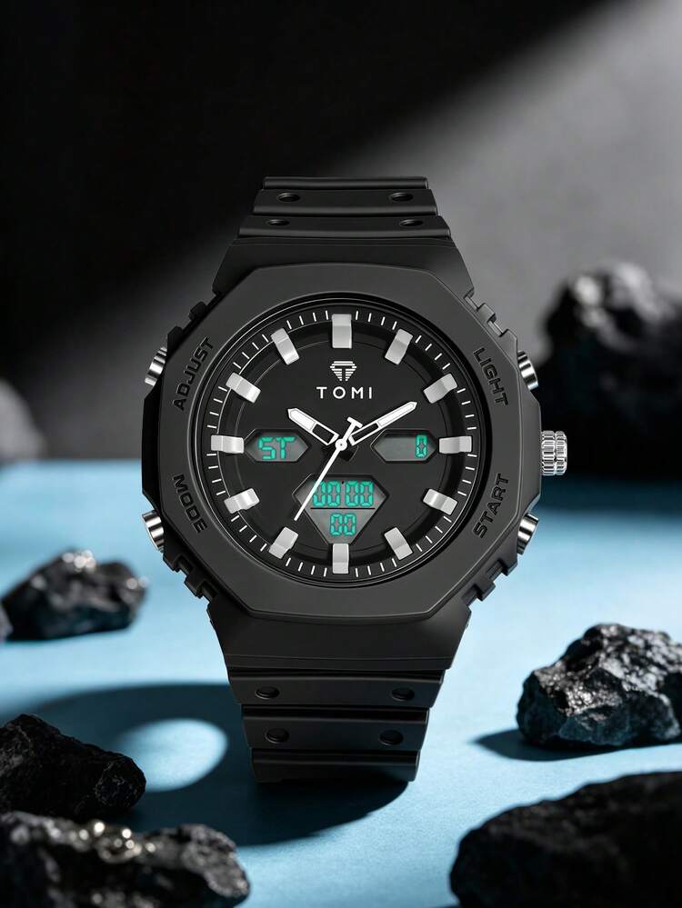 TOMI T-217 Dual Time Sports Watch Comfortable Straps Water Resistant