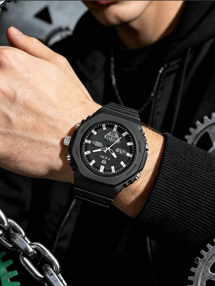 TOMI T-217 Dual Time Sports Watch Comfortable Straps Water Resistant