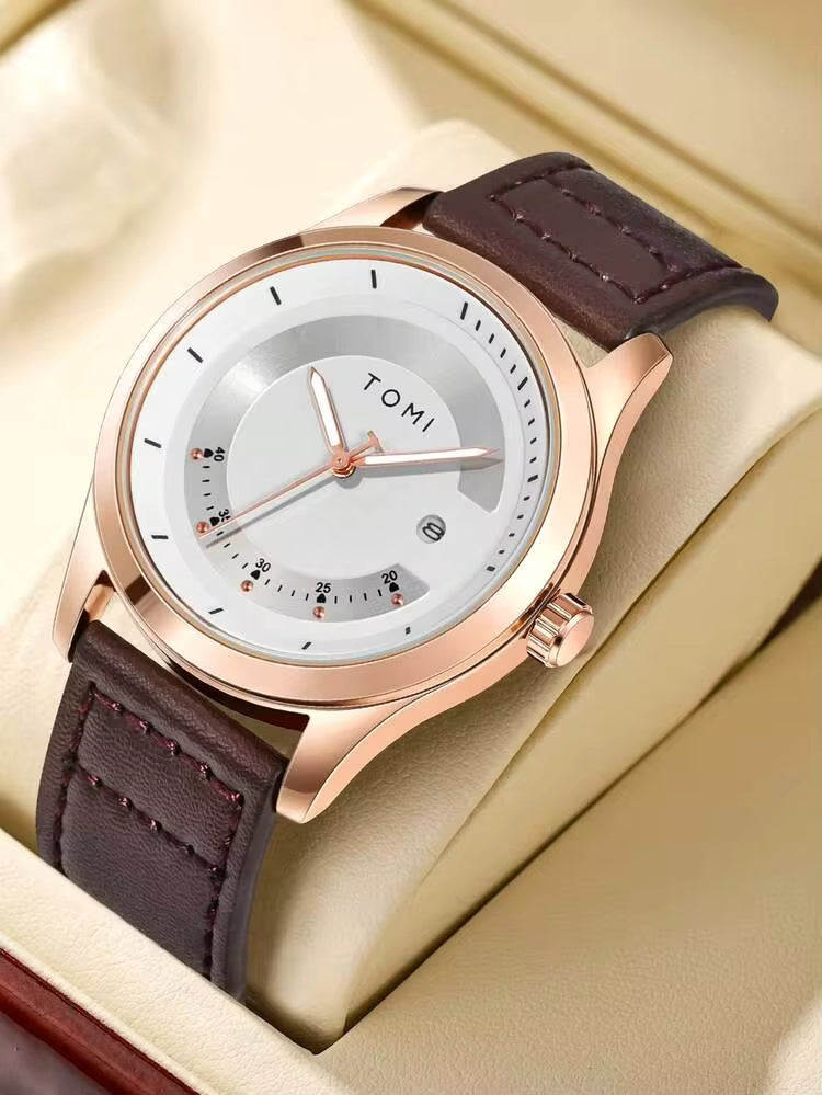 TOMI T-099 Business Wrist Watch For Men - Luminous Needle Date quartz