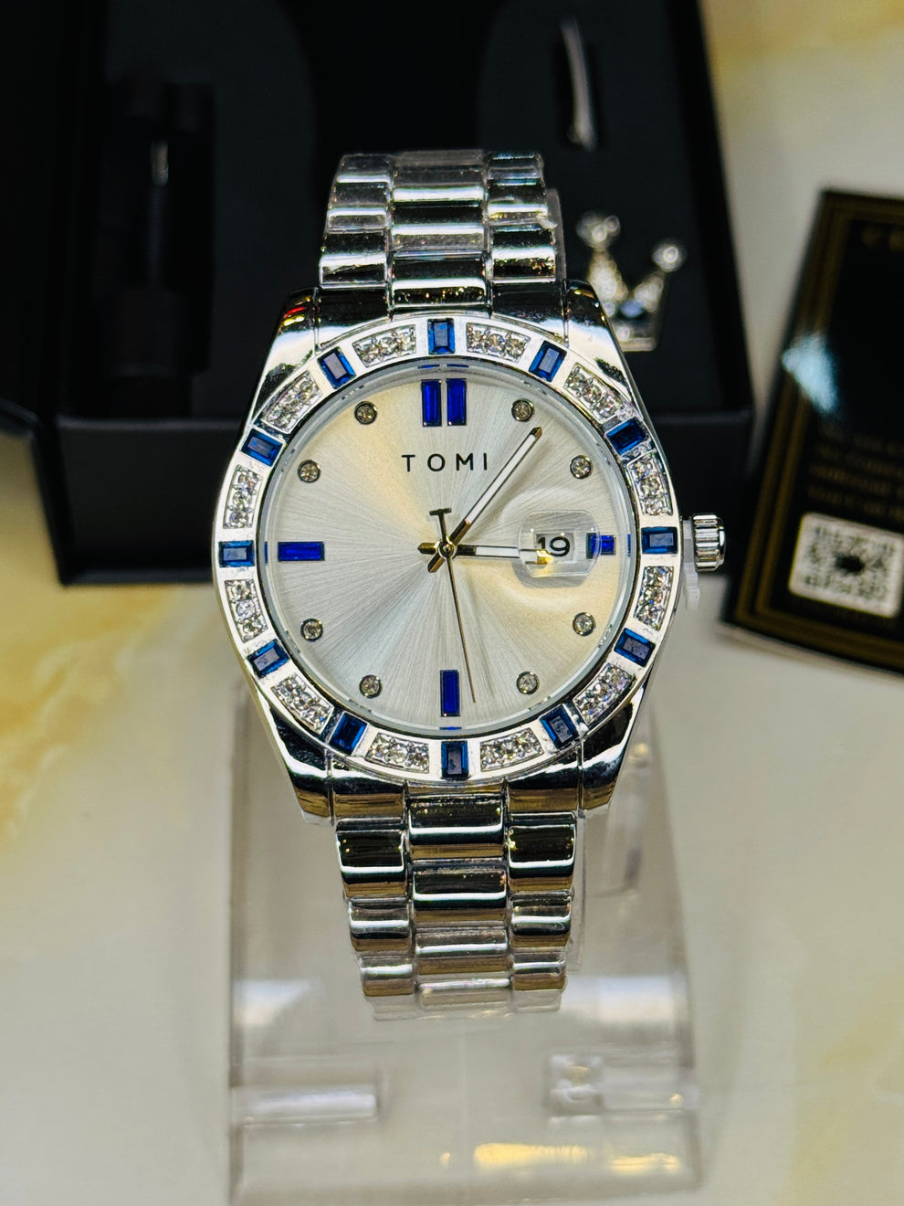 TOMI T-305 New Men's Luxury Business Stainless Steel Watch Gift Box Set