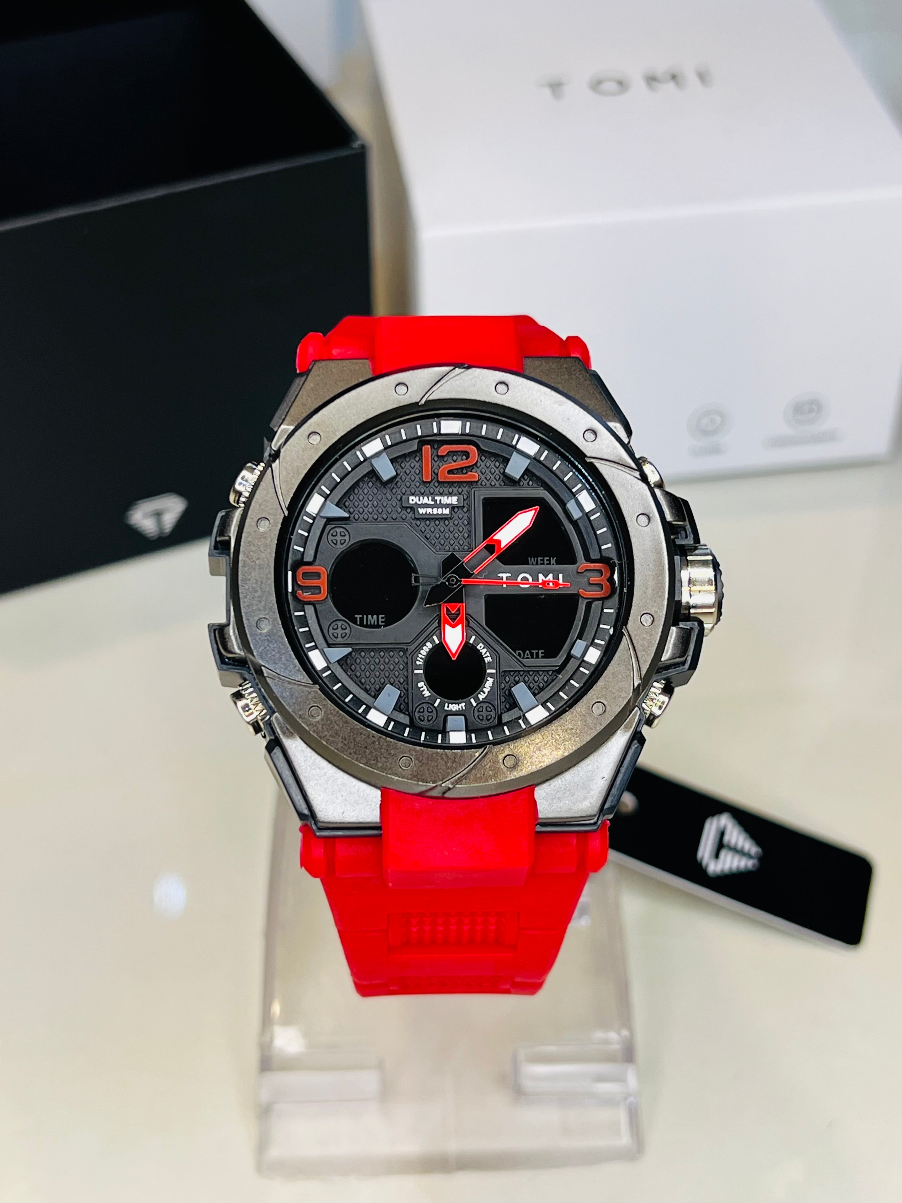 TOMI T 235 Sports Watch Dual Time Digital Analogue