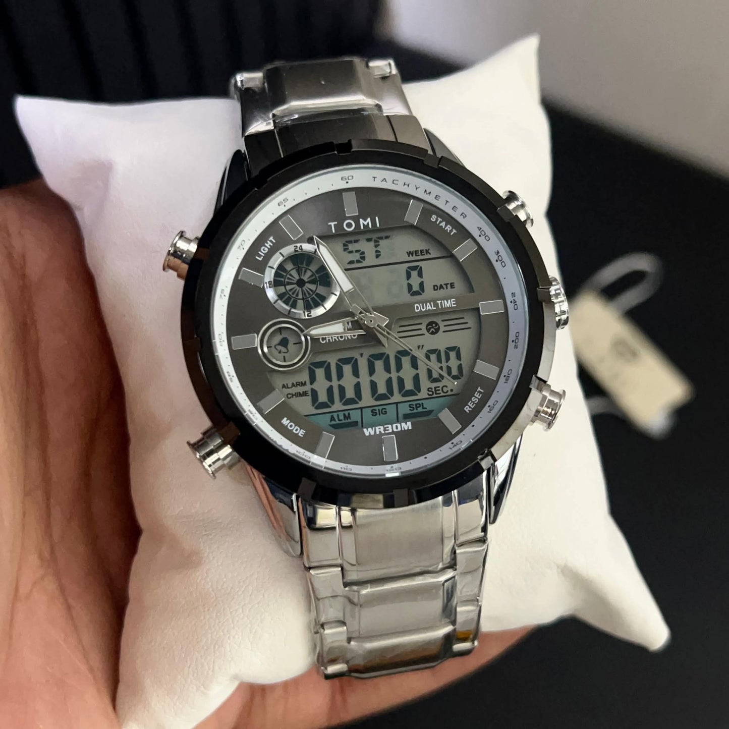 TOMI T-1942 High Quality Chain Watch Dual Time