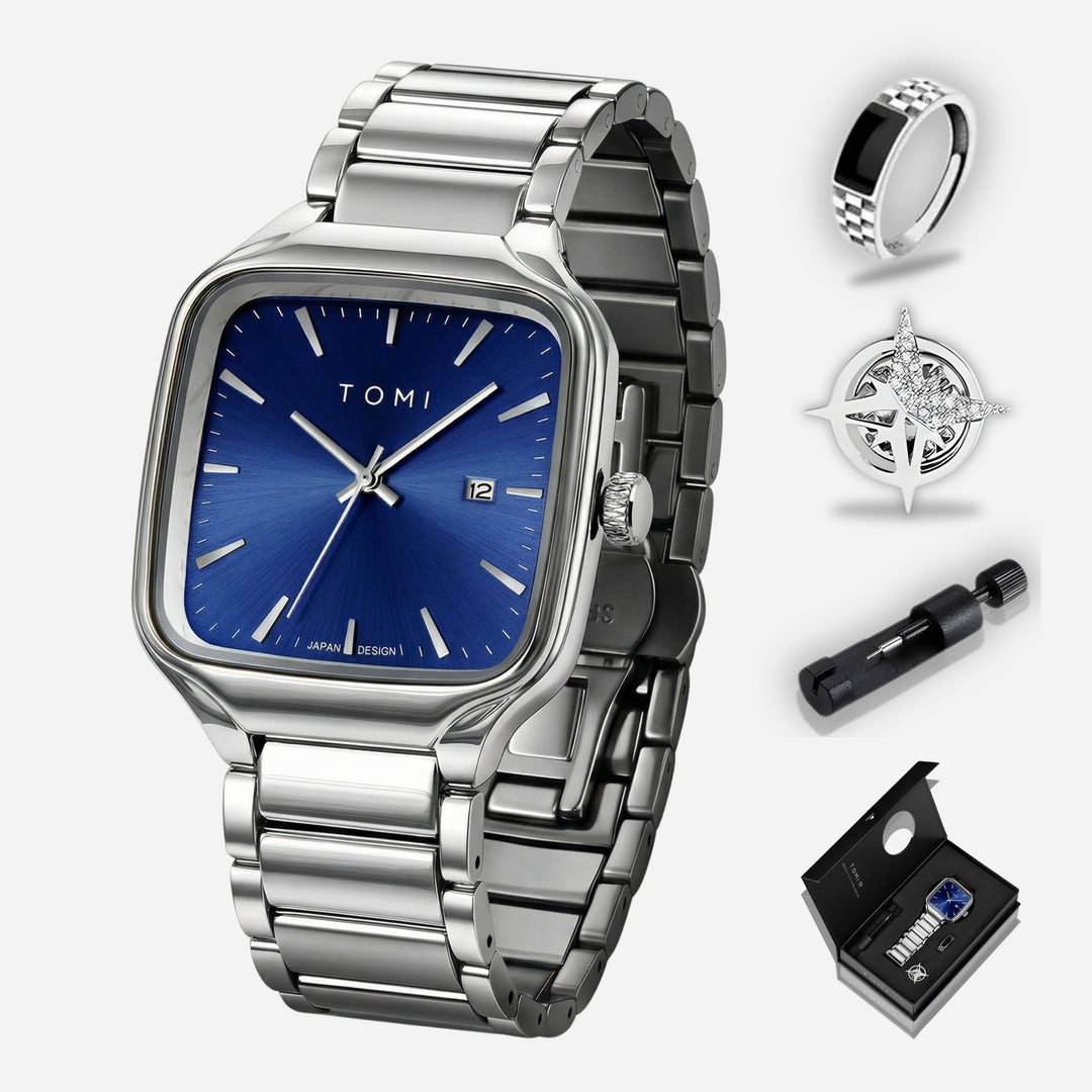New TOMI T-314 High Quality Chain Watch – Date Quartz | Premium Gift Box Set