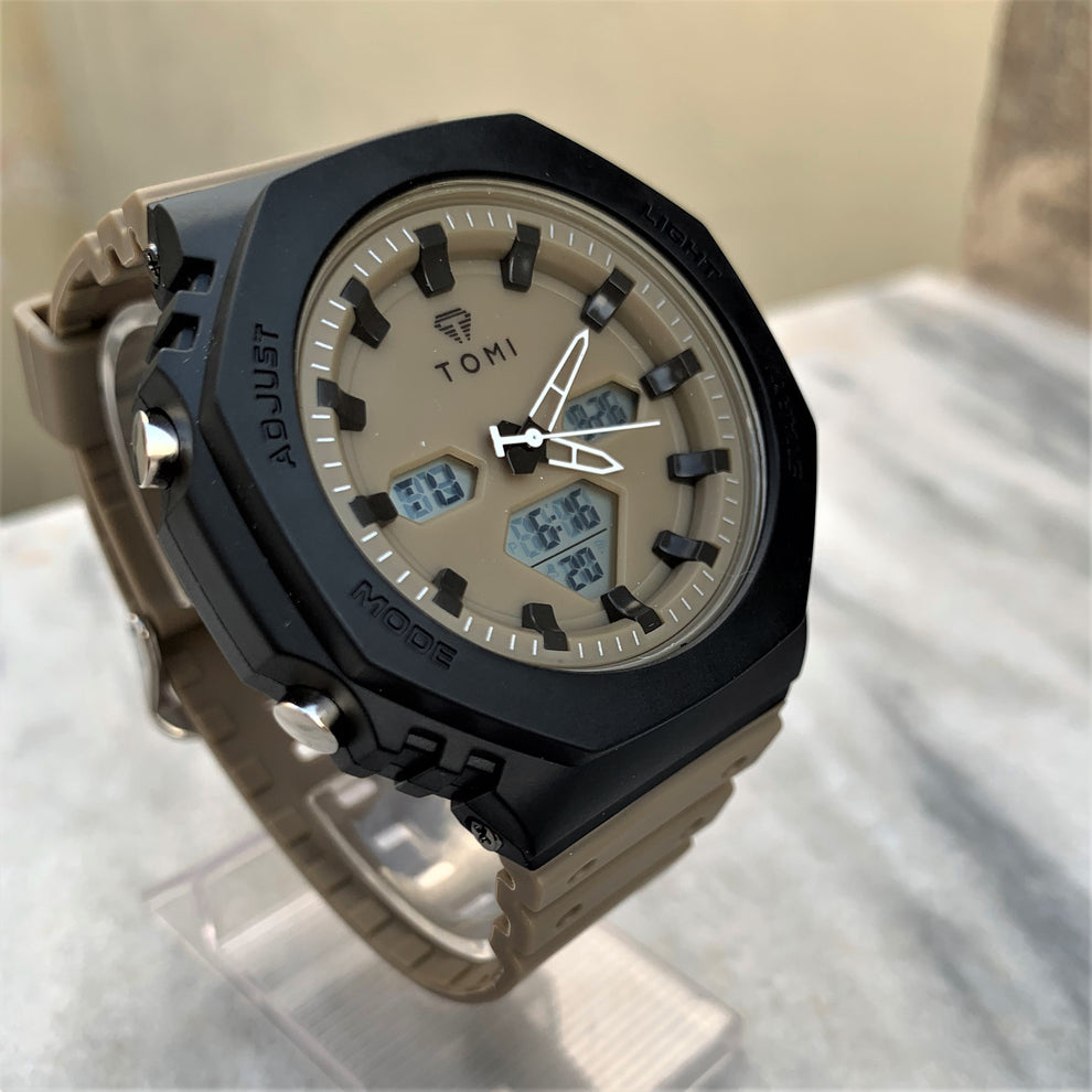 TOMI T-217 Dual Time Sports Watch