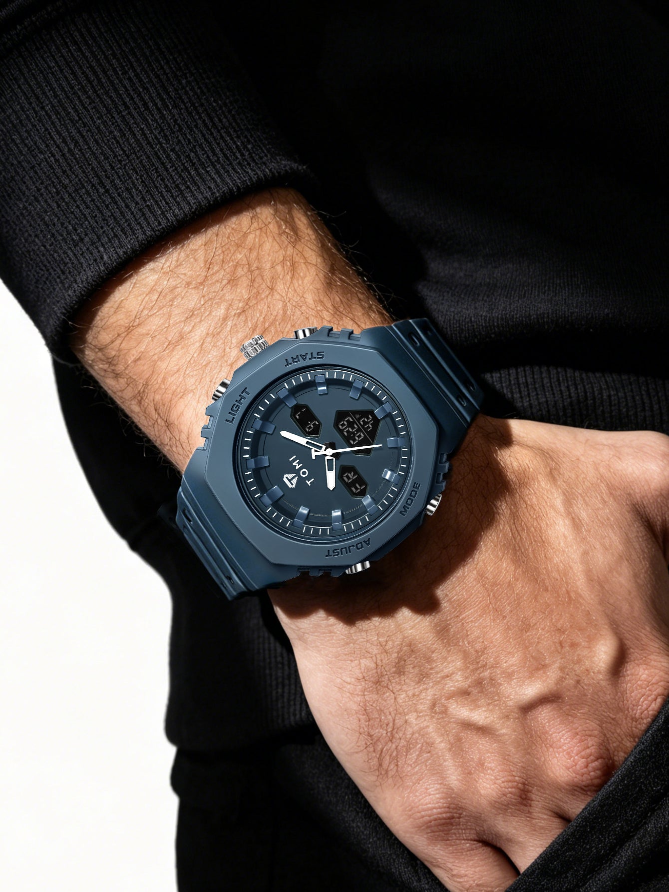 TOMI T-217 Dual Time Sports Watch Comfortable Straps Water Resistant