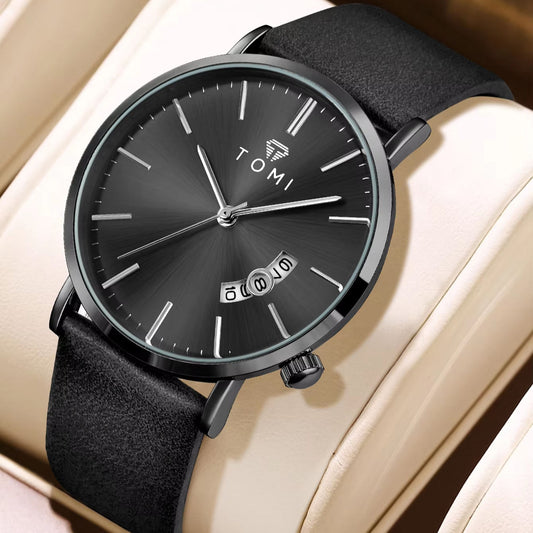 New TOMI T-018 Classic Slim Quartz Watch | Luxury Wristwatch with Date Function