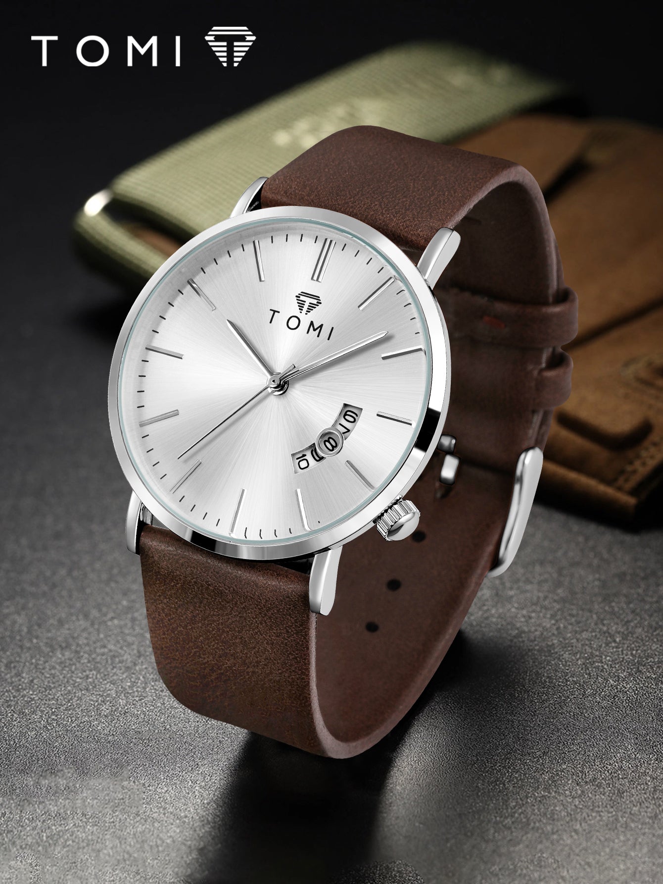 New TOMI T-018 Classic Slim Quartz Watch | Luxury Wristwatch with Date Function