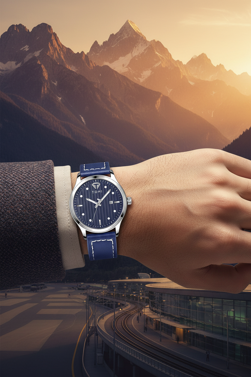 TOMI T-092 Luxury Business Watch – Date Quartz | Premium Box Packing